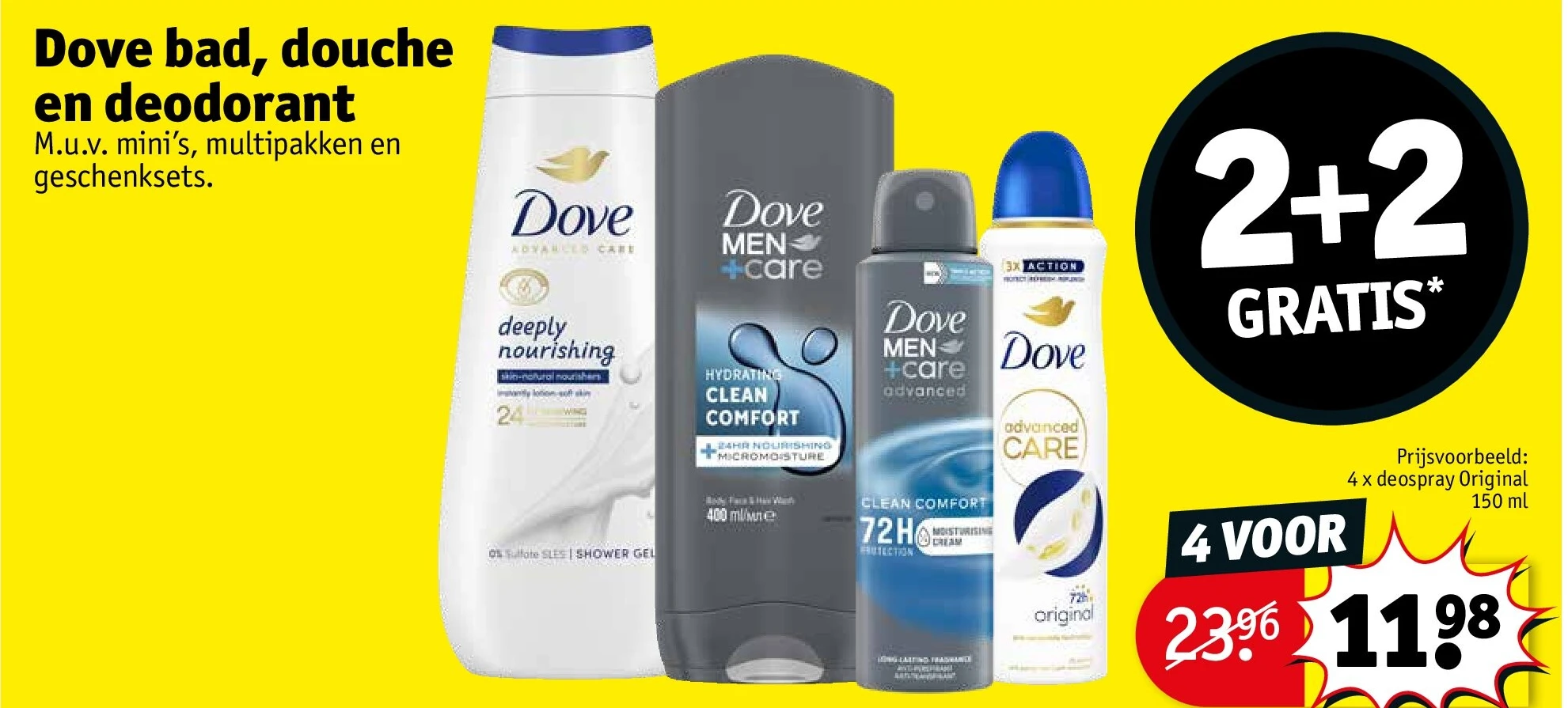 Dove bad, douche en deodorant
