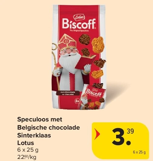 Speculoos met Belgische chocolade Sinterklaas Lotus