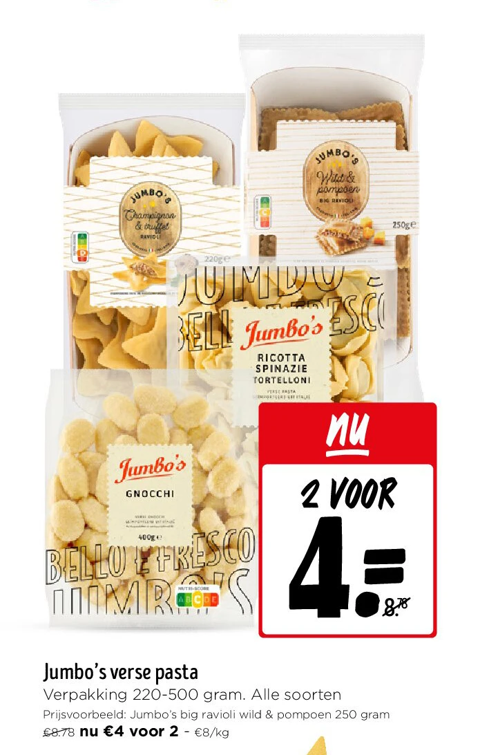 Jumbo’s verse pasta