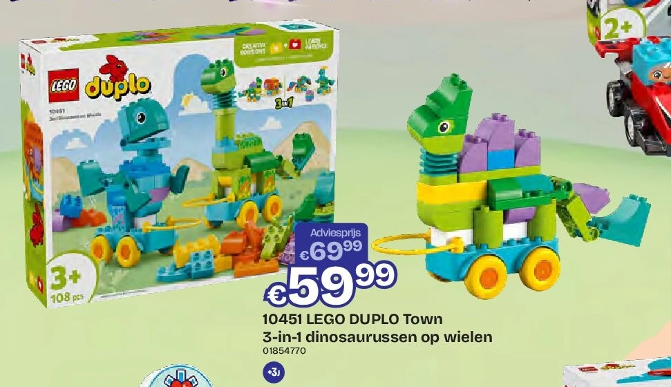 10451 LEGO DUPLO Town 3-in-1 dinosaurussen op wielen