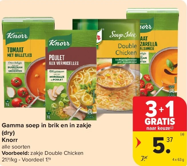 Gamma soep in brik en in zakje (dry) Knorr