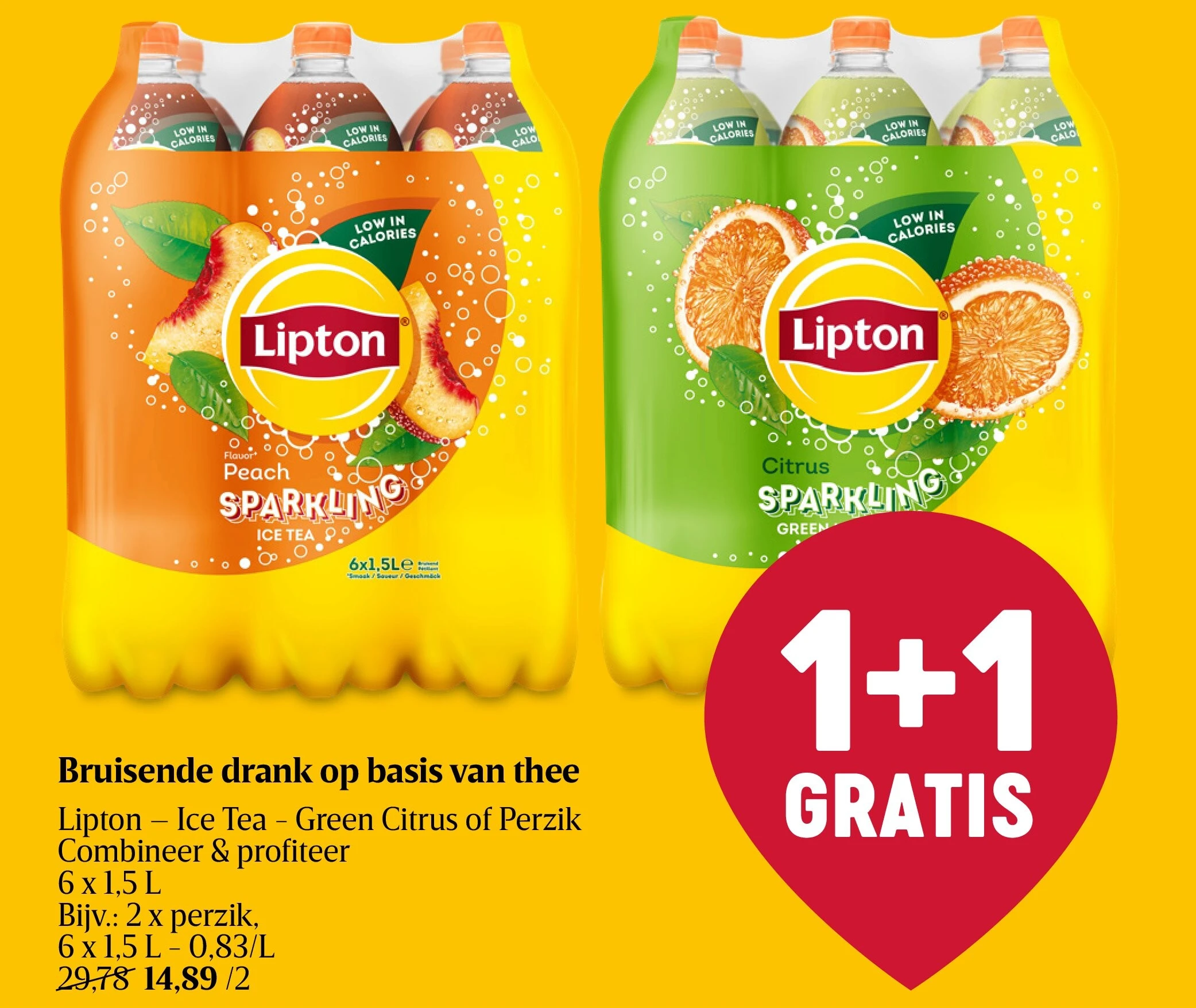 Bruisende drank op basis van thee