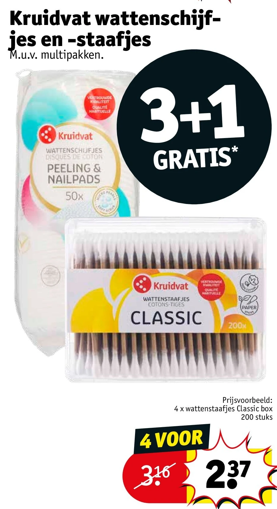 Kruidvat wattenschijfjes en -staafjes
