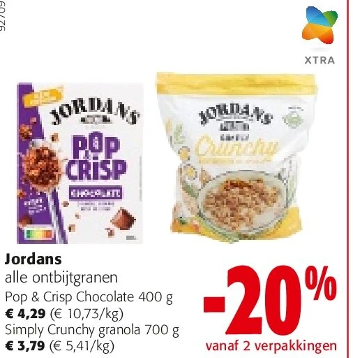 Jordans Pop & Crisp Chocolate 400 g