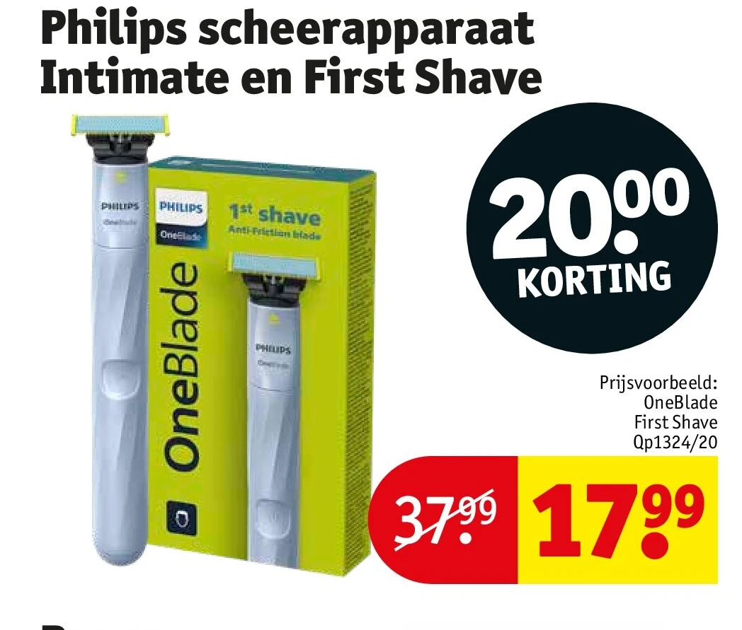 Philips scheerapparaat Intimate en First Shave