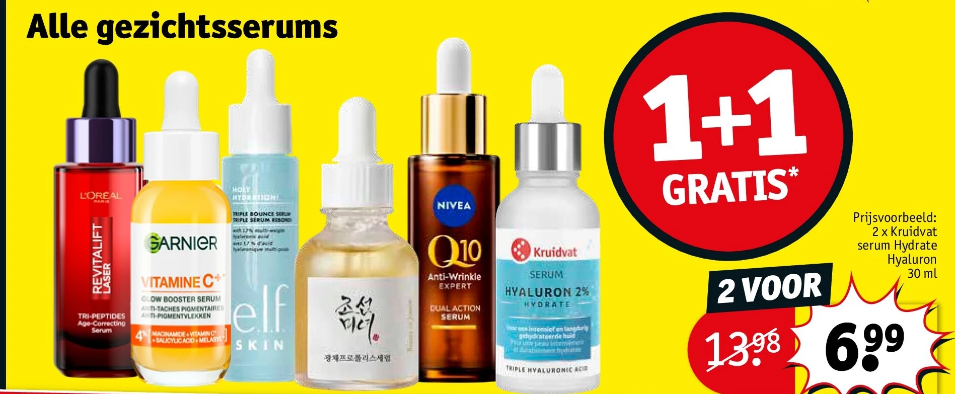 2 x Kruidvat serum Hydrate Hyaluron 30 ml