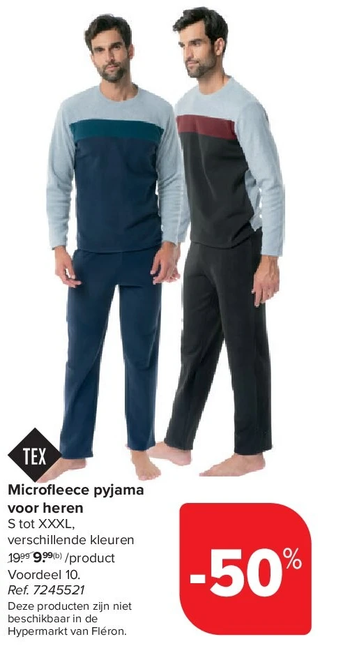 Microfl eece pyjama voor heren