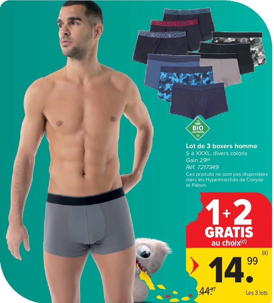 Lot de 3 boxers homme