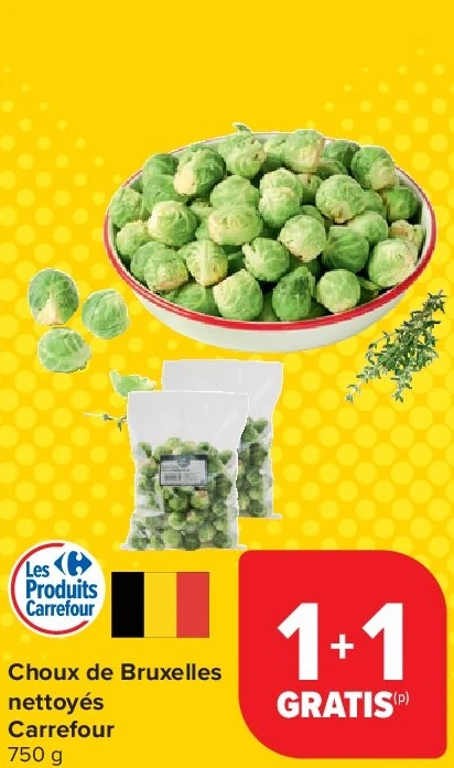 Choux de Bruxelles nettoyés Carrefour
