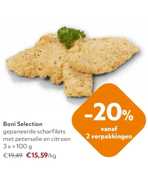 Boni Selection gepaneerde scharfilets met peterselie en citroen