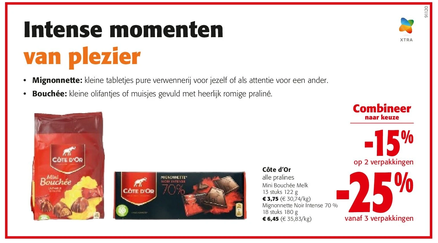 Côte d’Or Mini Bouchée Melk 13 stuks 122 g