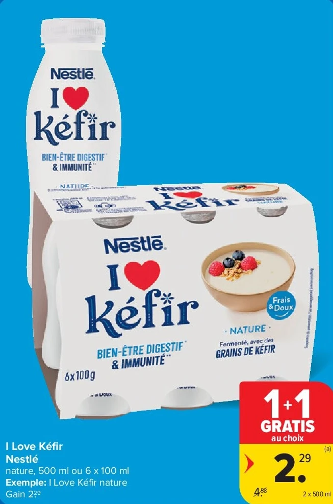 I Love Kéfi r Nestlé 2 x 500 ml