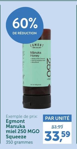 Egmont Manuka miel 250 MGO Squeeze