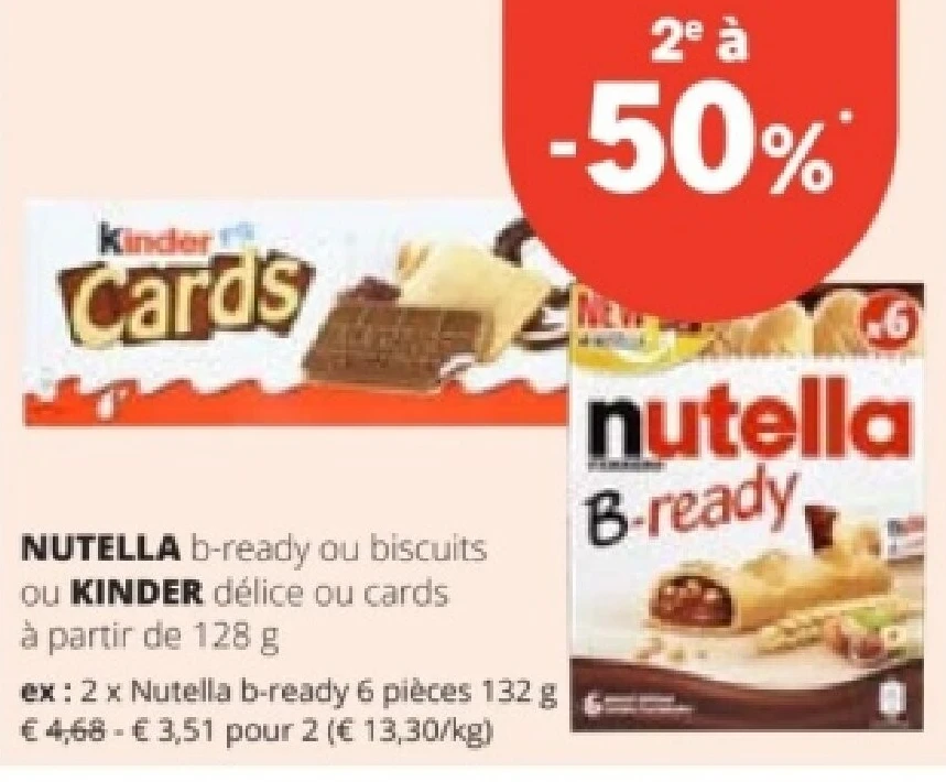 Nutella b-ready 6 pièces 132 g