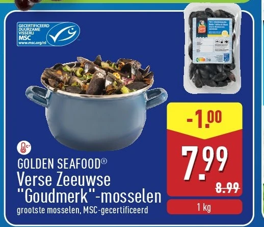 Verse Zeeuwse "Goudmerk"-mosselen