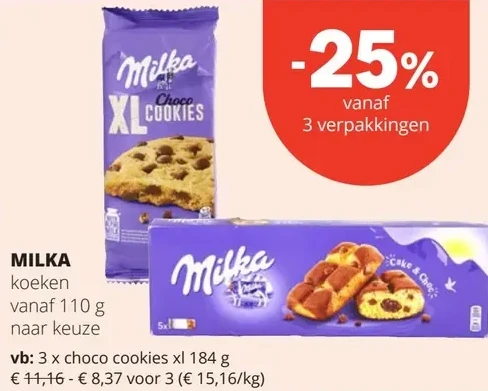 MILKA koeken vanaf 110 g