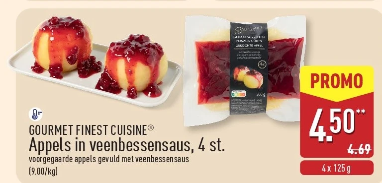 Appels in veenbessensaus, 4st.