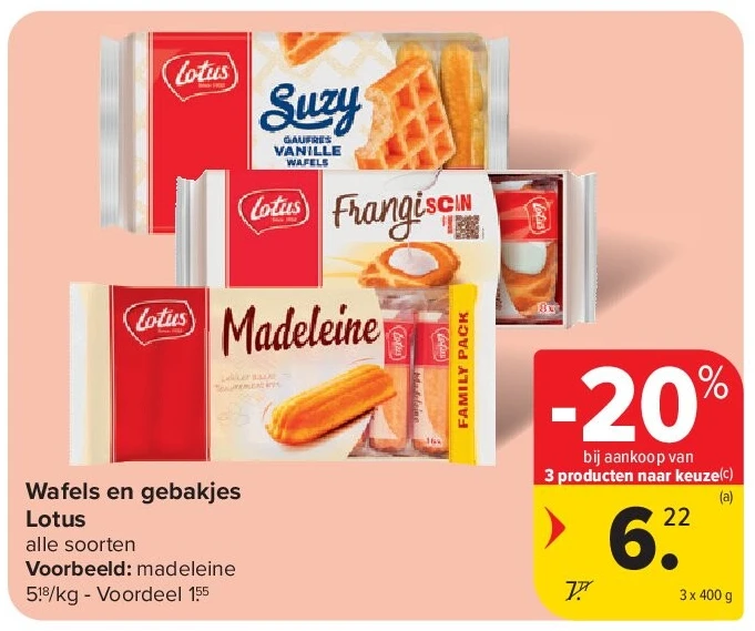 Wafels en gebakjes Lotus