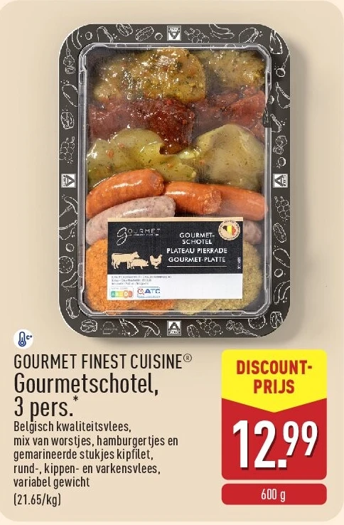 Gourmetschotel, 3pers.