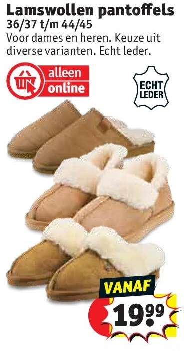 Lamswollen pantoffels