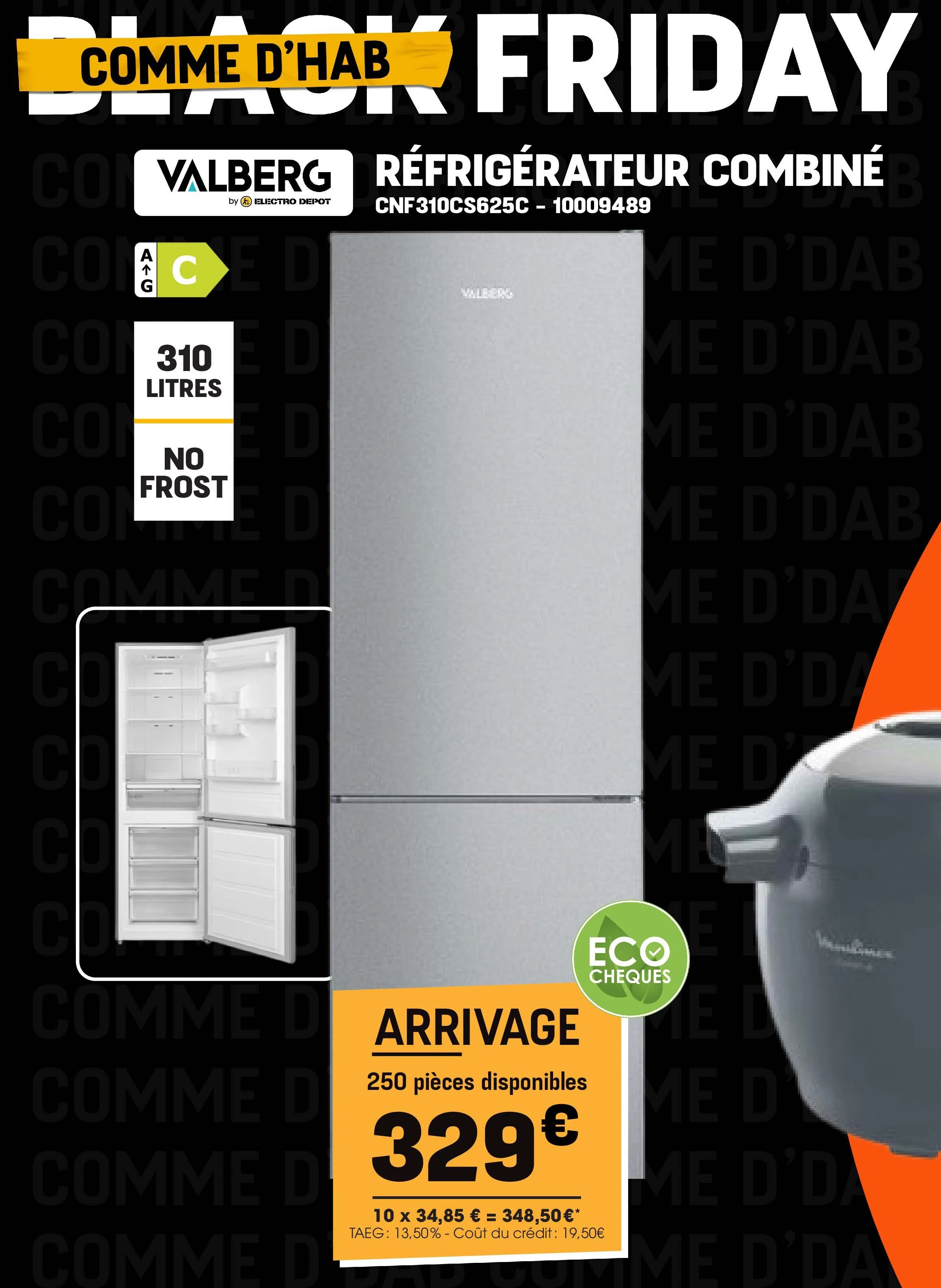 Valberg RÉFRIGÉRATEUR COMBINÉ CNF310CS625C
