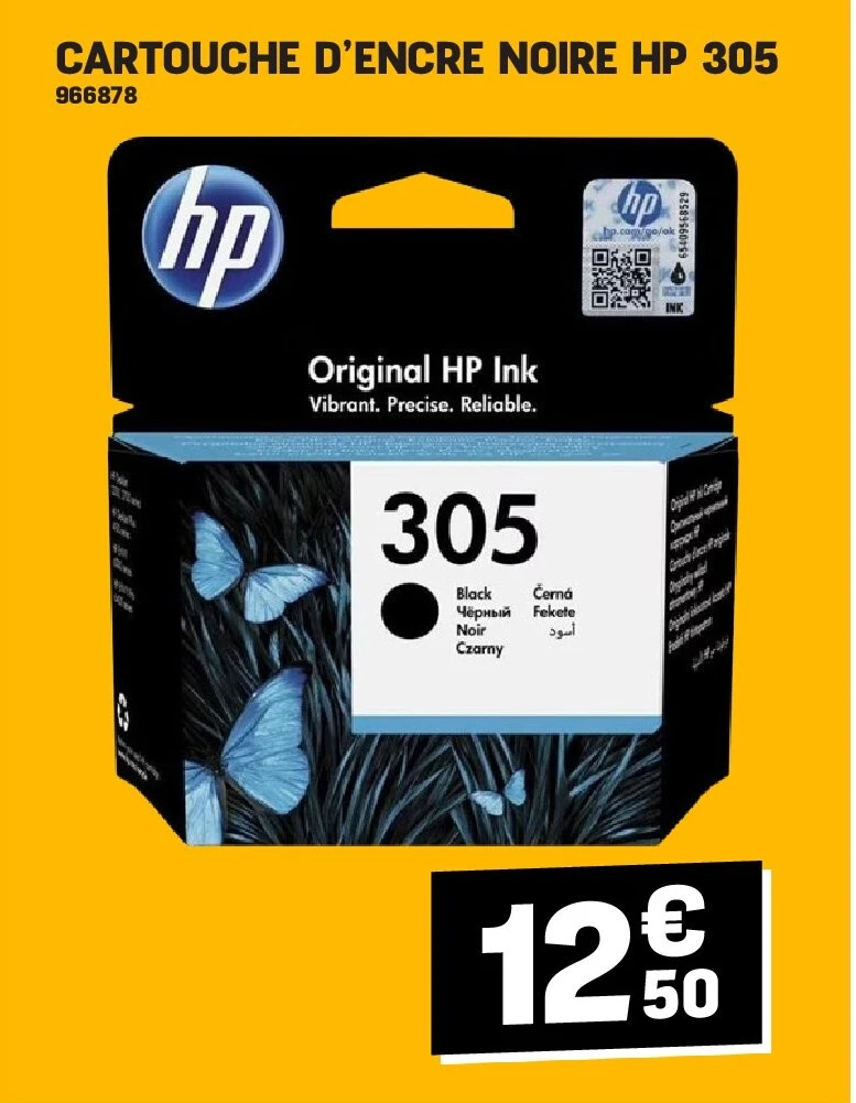 CARTOUCHE D’ENCRE NOIRE HP 305