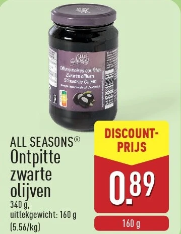 Ontpitte zwarte olijven