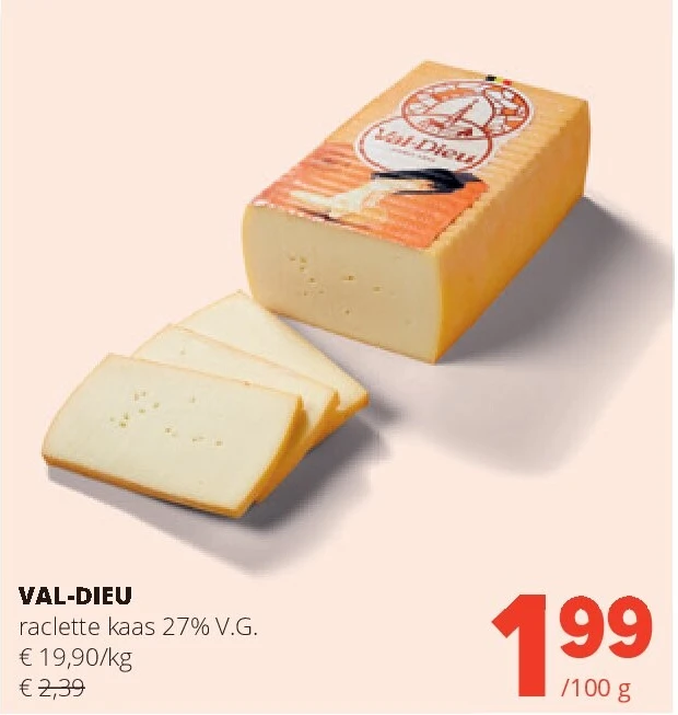 VAL-DIEU raclette kaas 27% V.G.