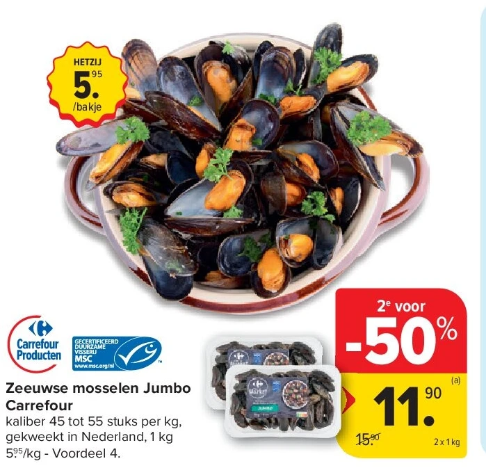 Zeeuwse mosselen Jumbo Carrefour