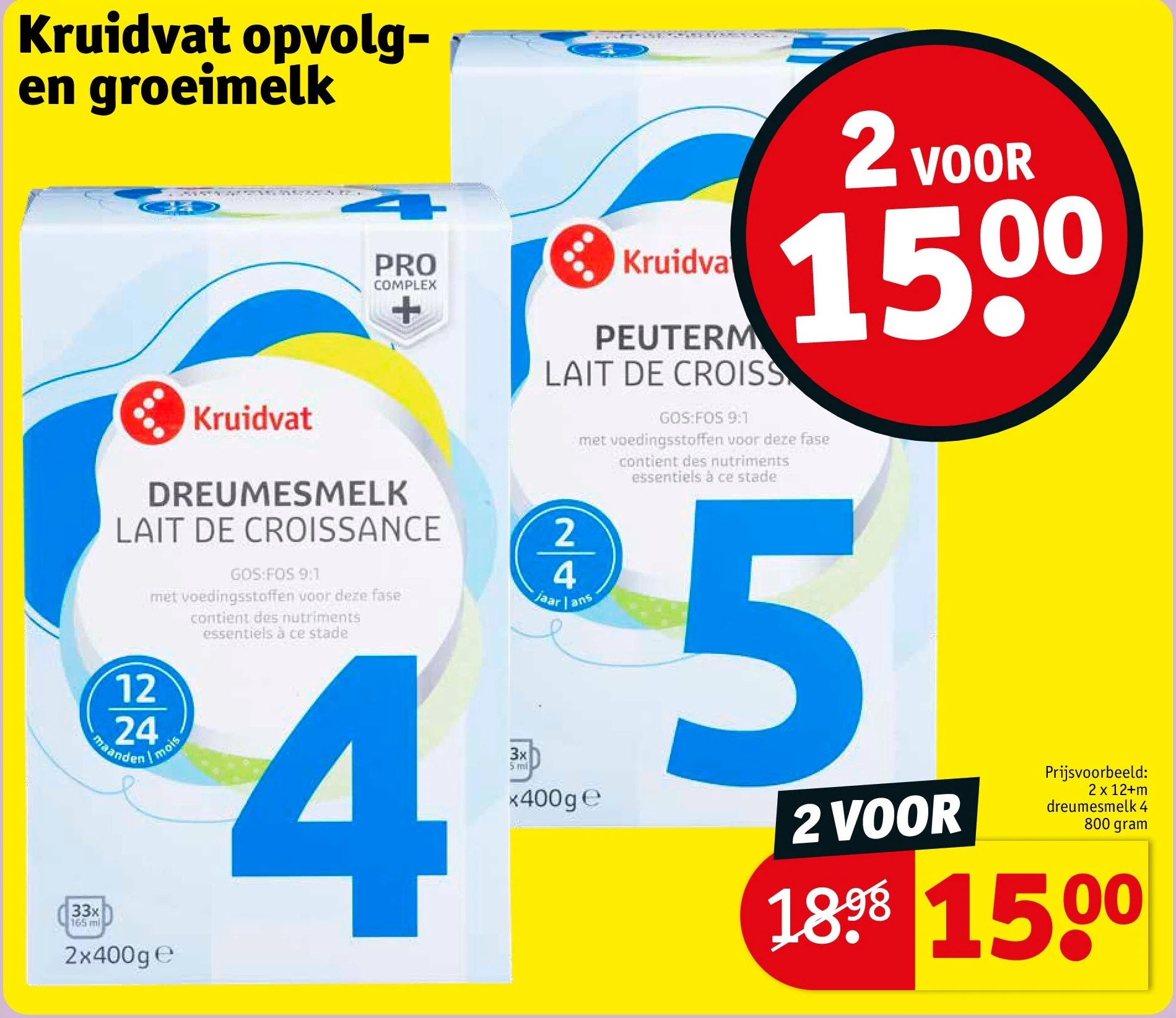 Kruidvat opvolgen groeimelk