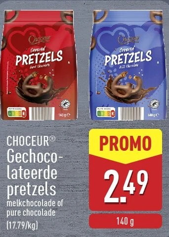 Gechoco­ lateerde pretzels