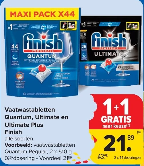 Vaatwastabletten Quantum, Ultimate en Ultimate Plus Finish