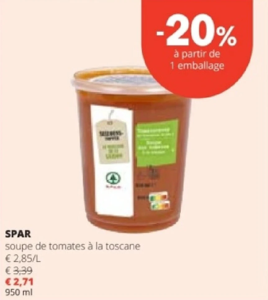 SPAR soupe de tomates à la toscane