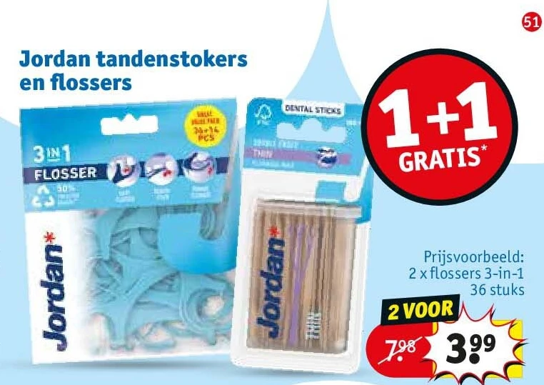 Jordan tandenstokers en flossers