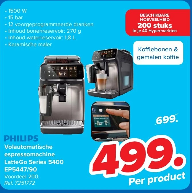 Volautomatische espressomachine LatteGo Series 5400 EP5447/90