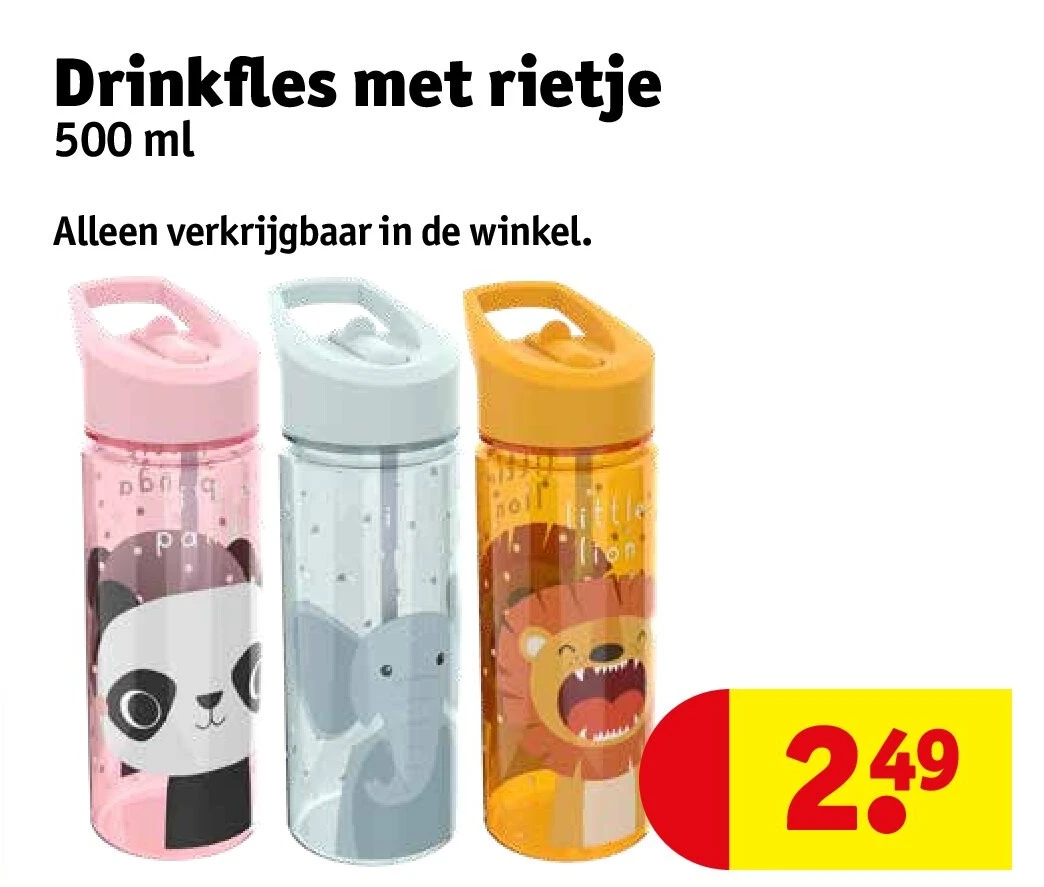 Drinkfles met rietje