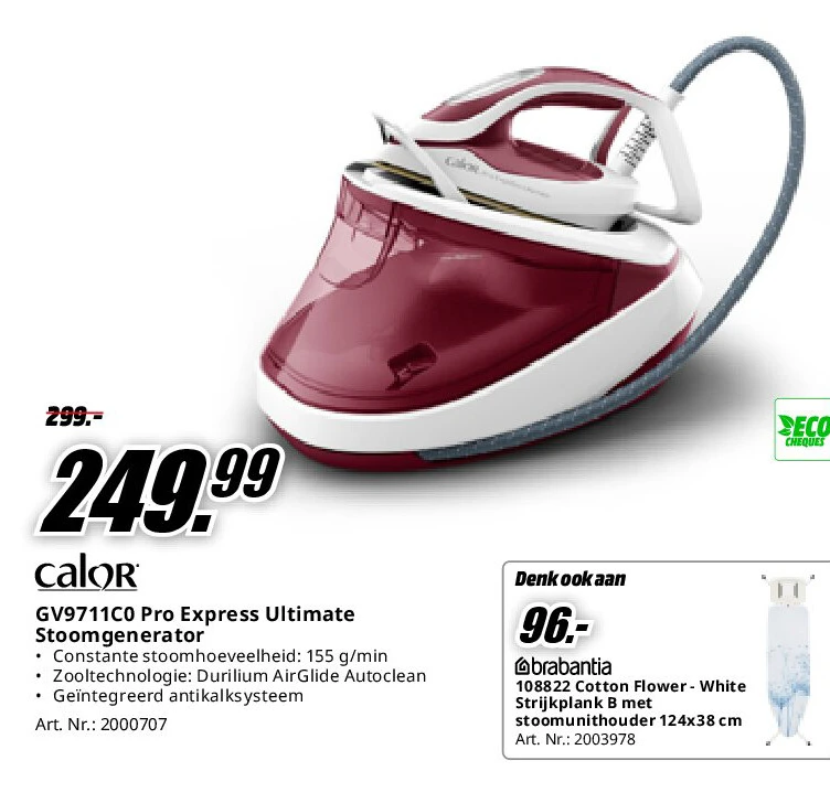 Calor GV9711C0 Pro Express Ultimate Stoomgenerator