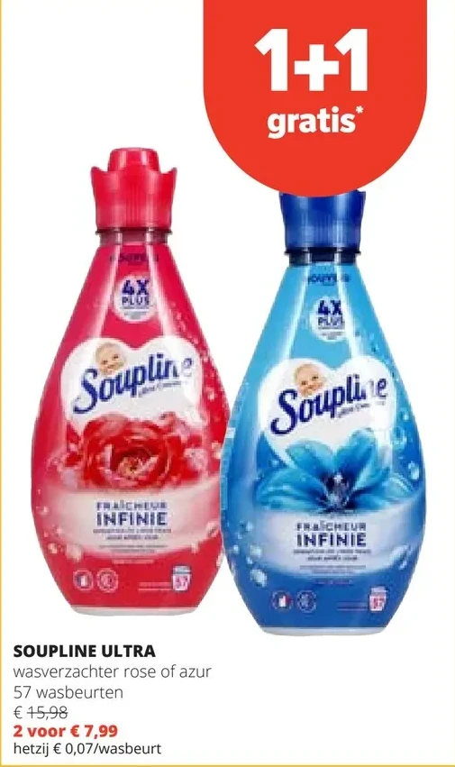 SOUPLINE ULTRA wasverzachter rose of azur 57 wasbeurten