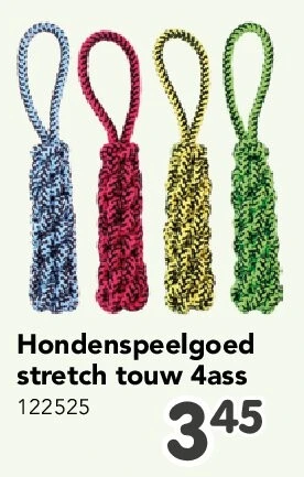 Hondenspeelgoed stretch touw 4ass