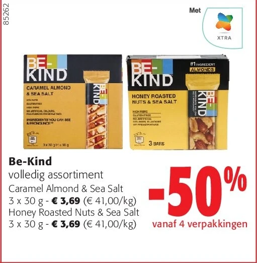 Be-Kind Caramel Almond & Sea Salt 3 x 30 g