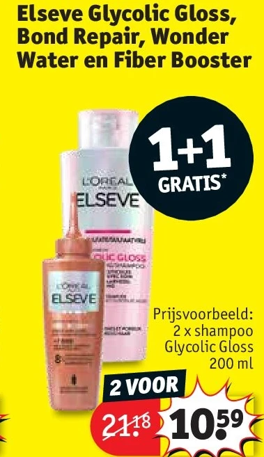 Elseve Glycolic Gloss, Bond Repair, Wonder Water en Fiber Booster