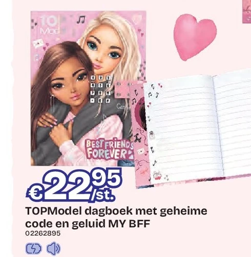 TOPModel dagboek met geheime code en geluid MY BFF