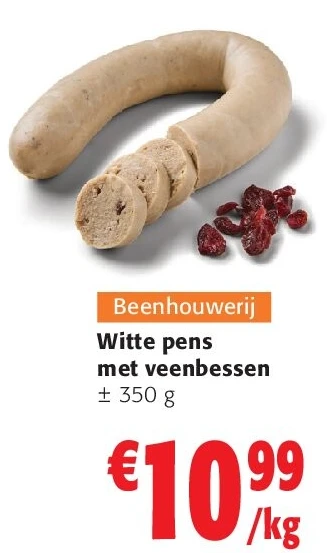 Witte pens met veenbessen