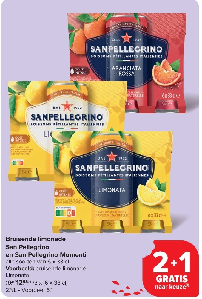 Bruisende limonade San Pellegrino en San Pellegrino Momenti