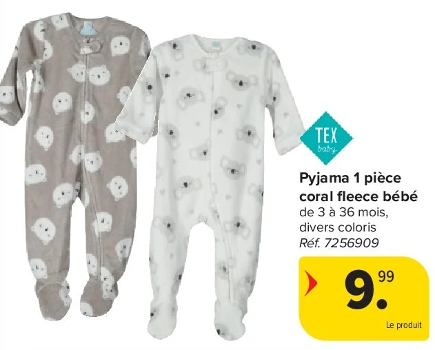 Pyjama 1 pièce coral fleece bébé