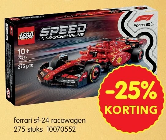 lego f1 racewagen speed champions ferrari sf-24 racewagen 275 stuks