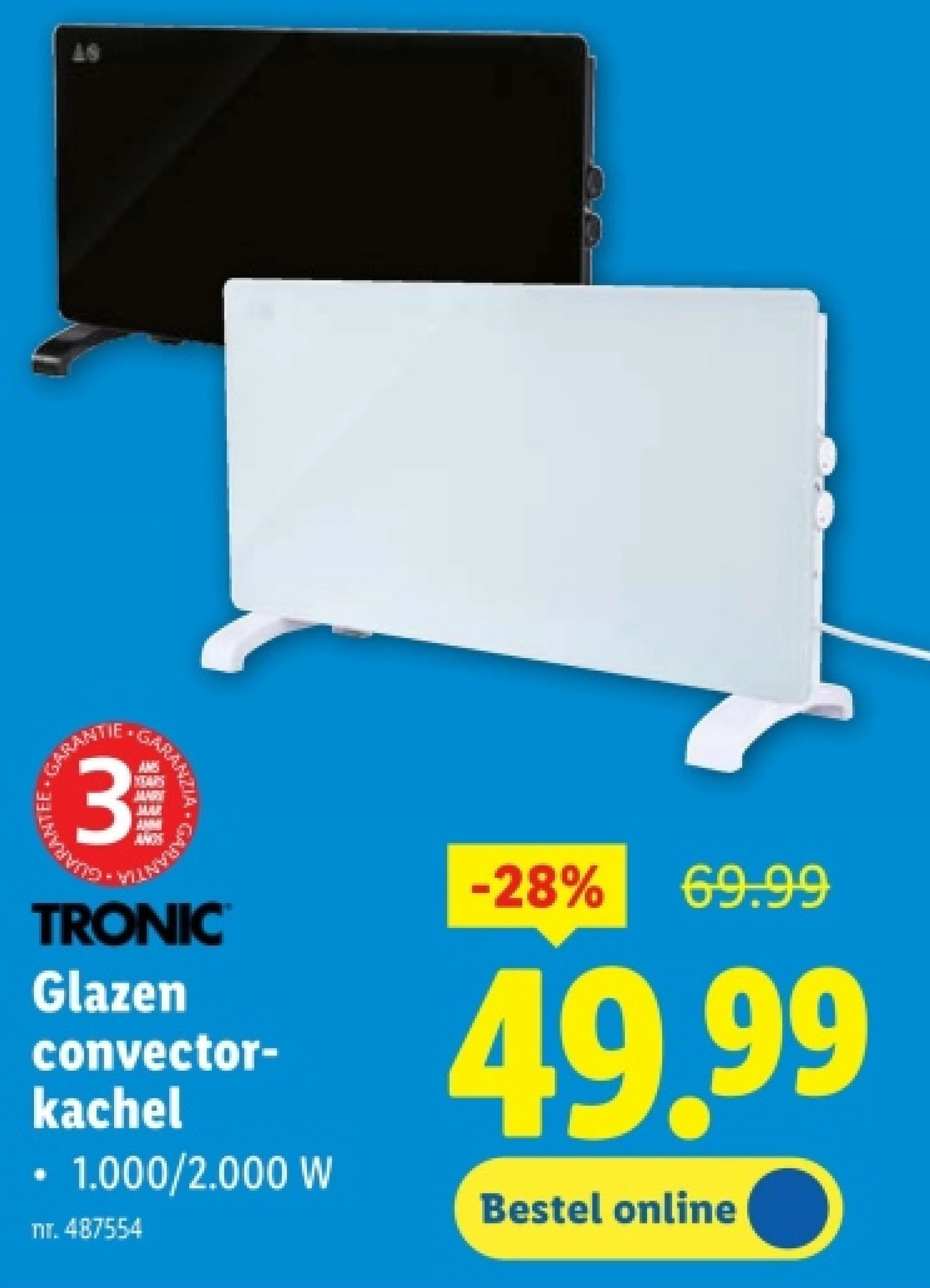 Glazen convectorkachel