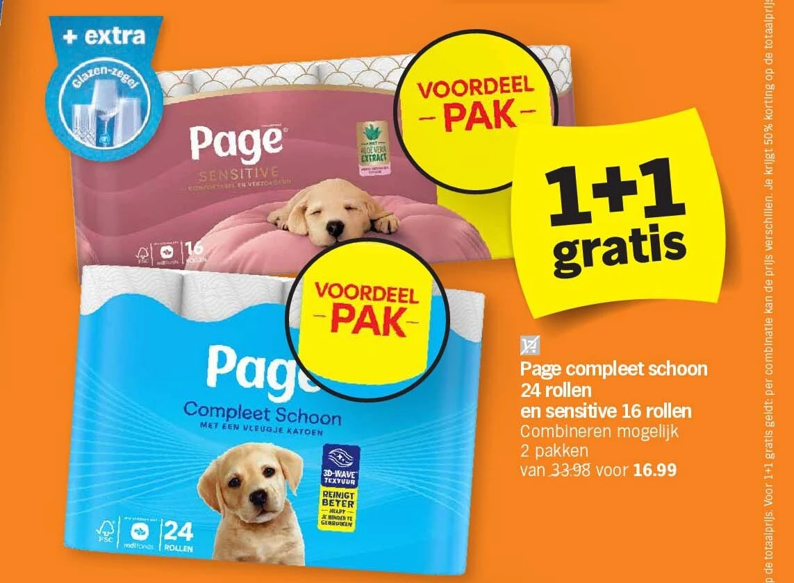 Page compleet schoon 24 rollen en sensitive 16 rollen