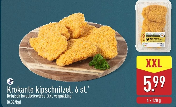 Krokante kipschnitzel, 6st.