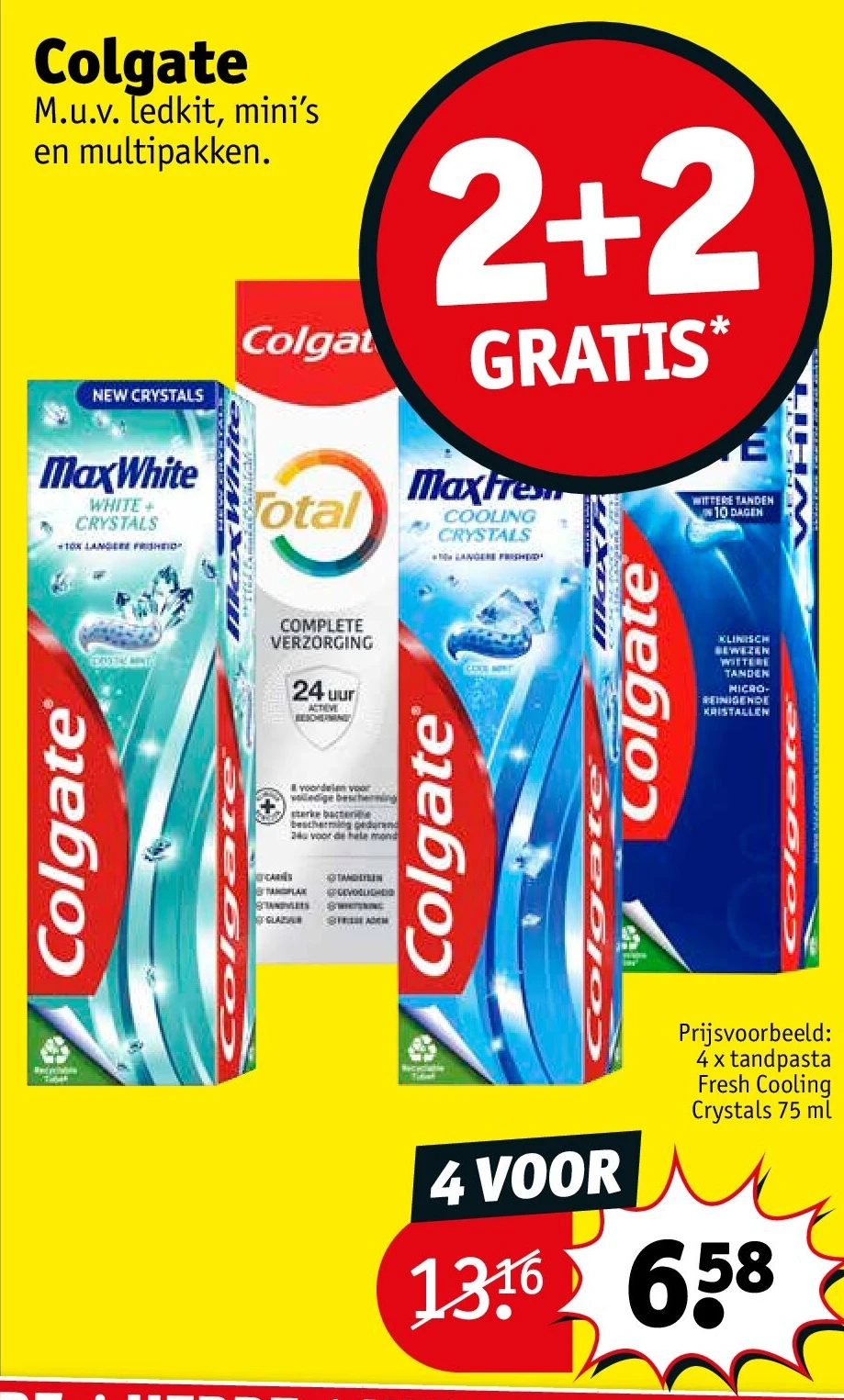 4 x tandpasta Fresh Cooling Crystals 75 ml